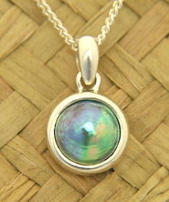 P58 Silver and 8mm. Paua Pearl Pendant